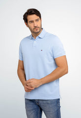 Polo Masculina Regular Fit Tommy Hilfiger Azul Claro - Henri Store