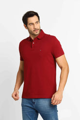 Polo Masculina Regular Fit Tommy Hilfiger Vinho - Henri Store