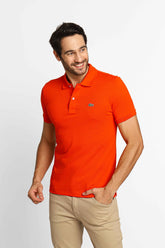 Polo Masculina Slim Fit Lacoste Classic Laranja - Henri Store