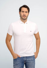 Polo Masculina Slim Fit Tommy Hilfiger Core Branco - Henri Store