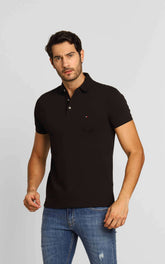 Polo Masculina Tommy Hilfiger Slim Fit Preto - Henri Store