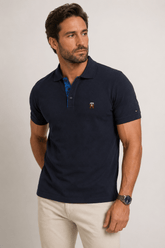 Polo Tommy Hilfiger Monogram Placket Marinho - Henri Store