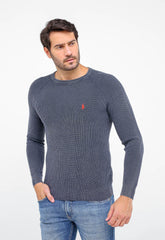 Suéter RL Cinza Azulado Poney Vermelho - Henri Store