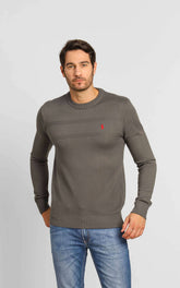 Suéter RL Detalhado Cinza Escuro C/ Poney Vermelho - Henri Store