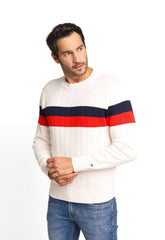 Suéter Tommy Hilfiger Colourblock Structur Branco - Henri Store