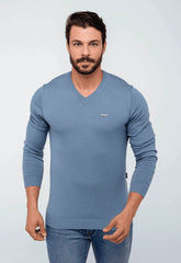 Suéter Armani Exchange Básico Azul Capri