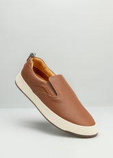 Tênis Reserva Asher Slip Couro Caramelo - Henri Store