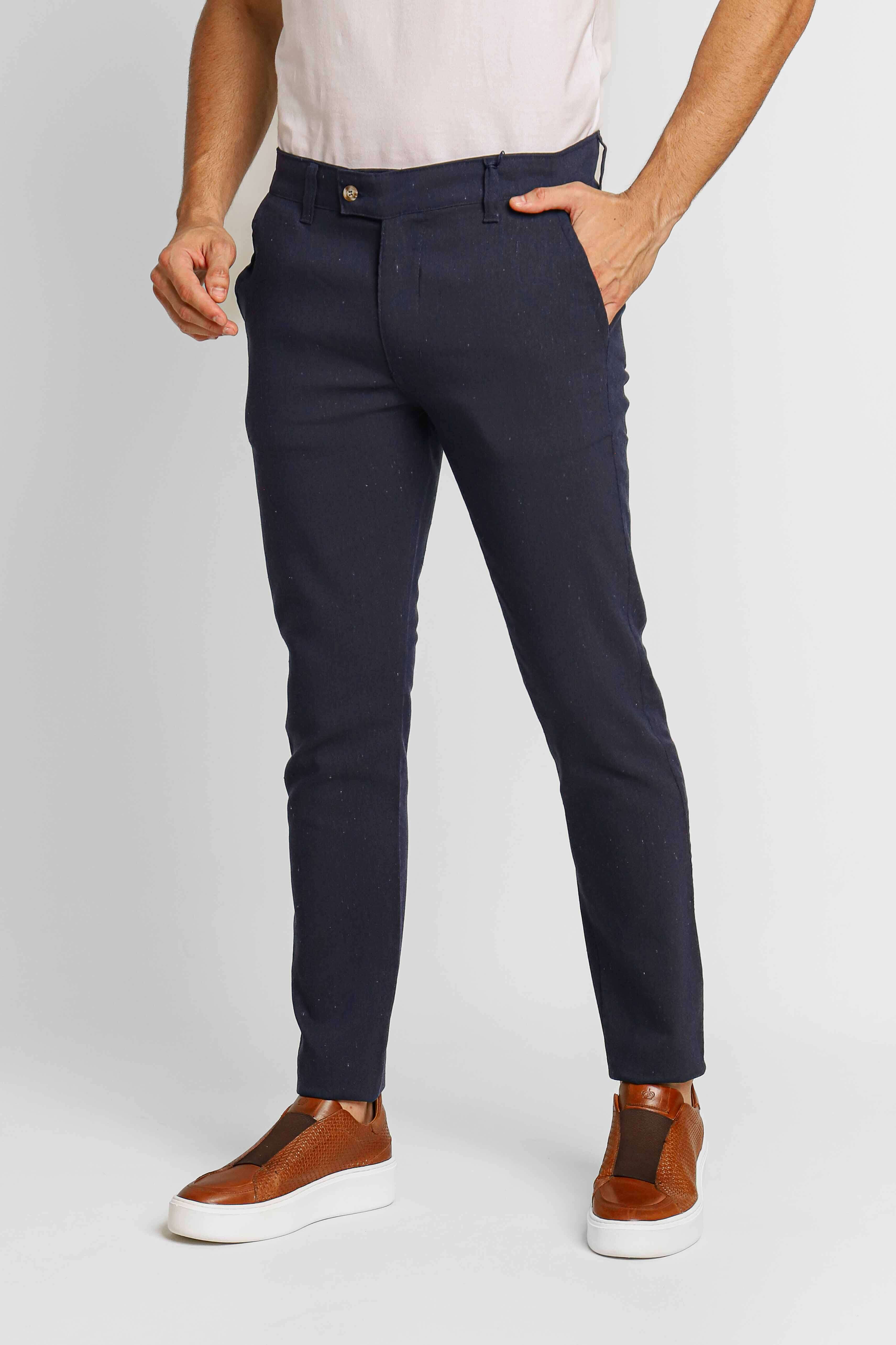 Calça RL Linho Straight Fit Marinho