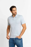 Polo Masculina Calvin Klein Interlock Liquid Touch Azul Claro