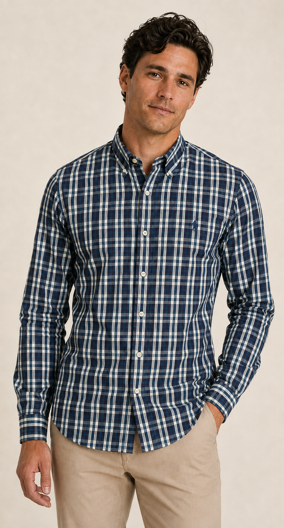 Camisa Ralph Lauren Xadrez Custom Fit ML