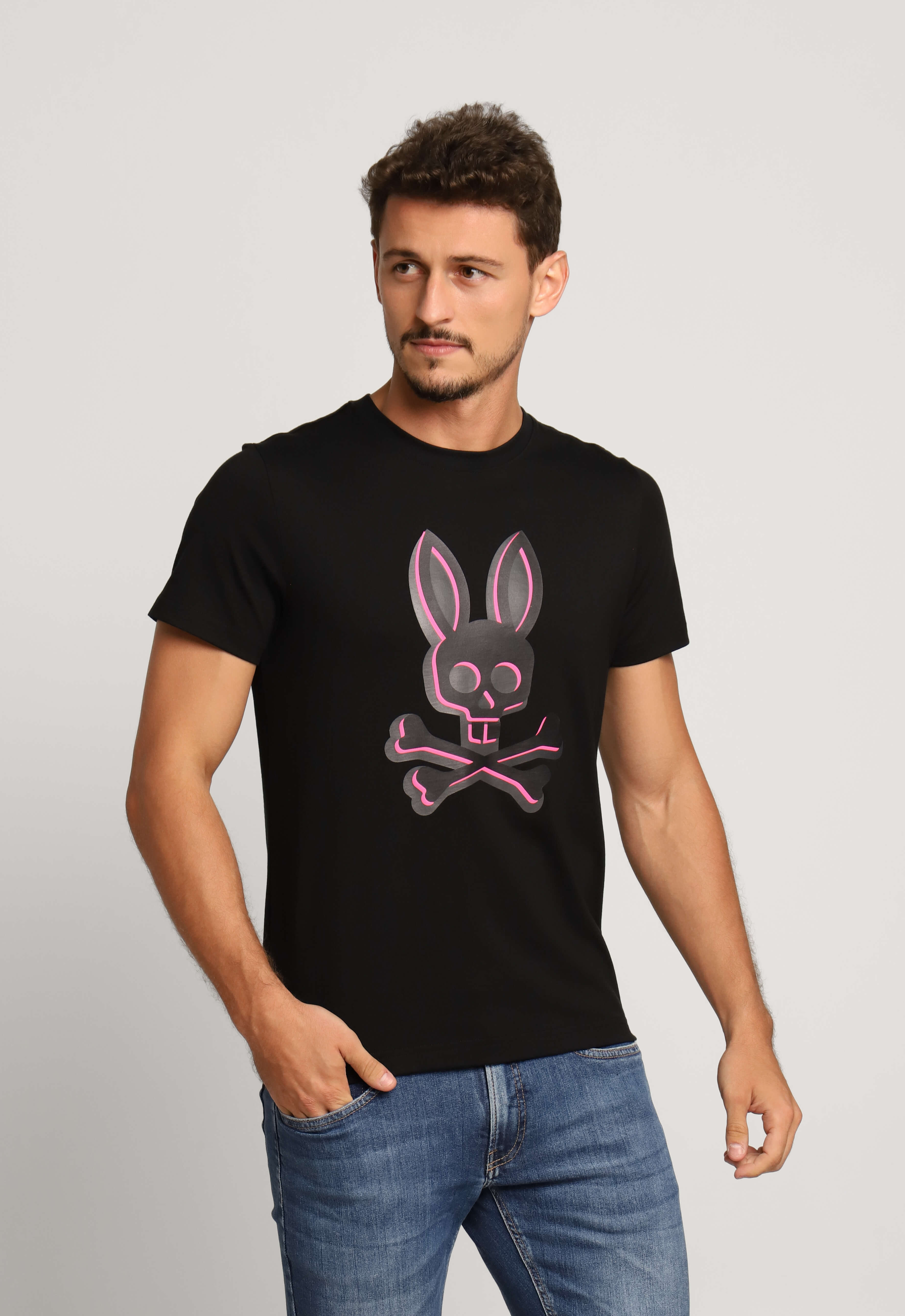 Camiseta Psycho Bunny Pima Logo Central Preto