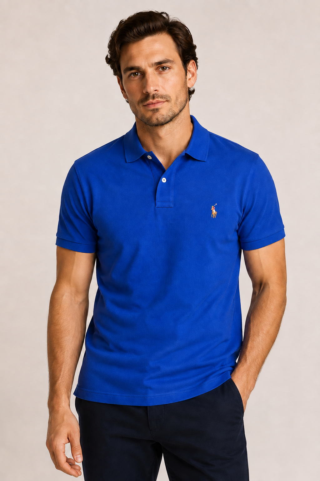 Polo  Masculina RL Custom Fit Poney Colorido