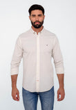 Camisa Tommy Hilfiger ml Regular Fit Xadrez Areia
