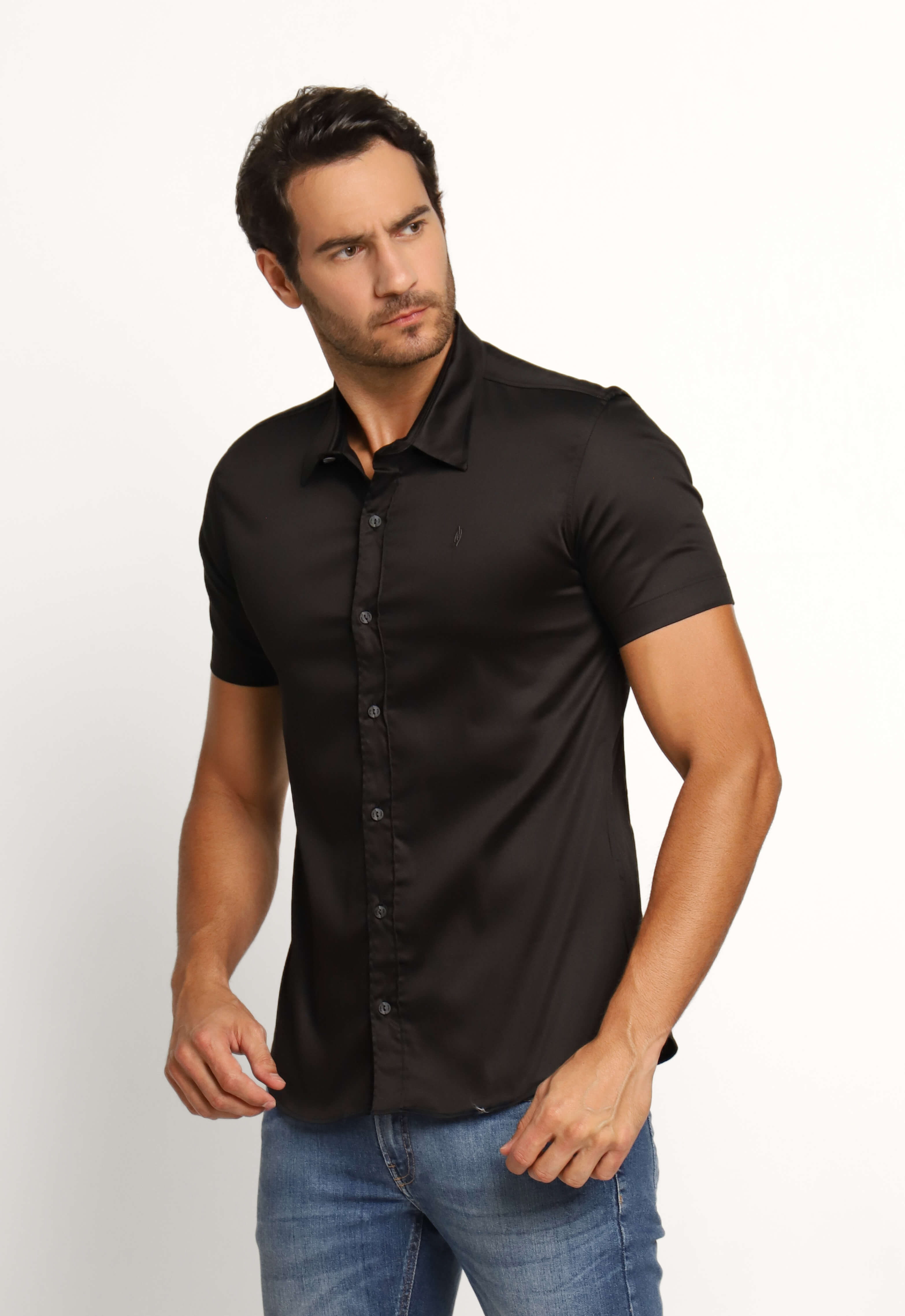 Camisa Zip Off Mc Preto 80055