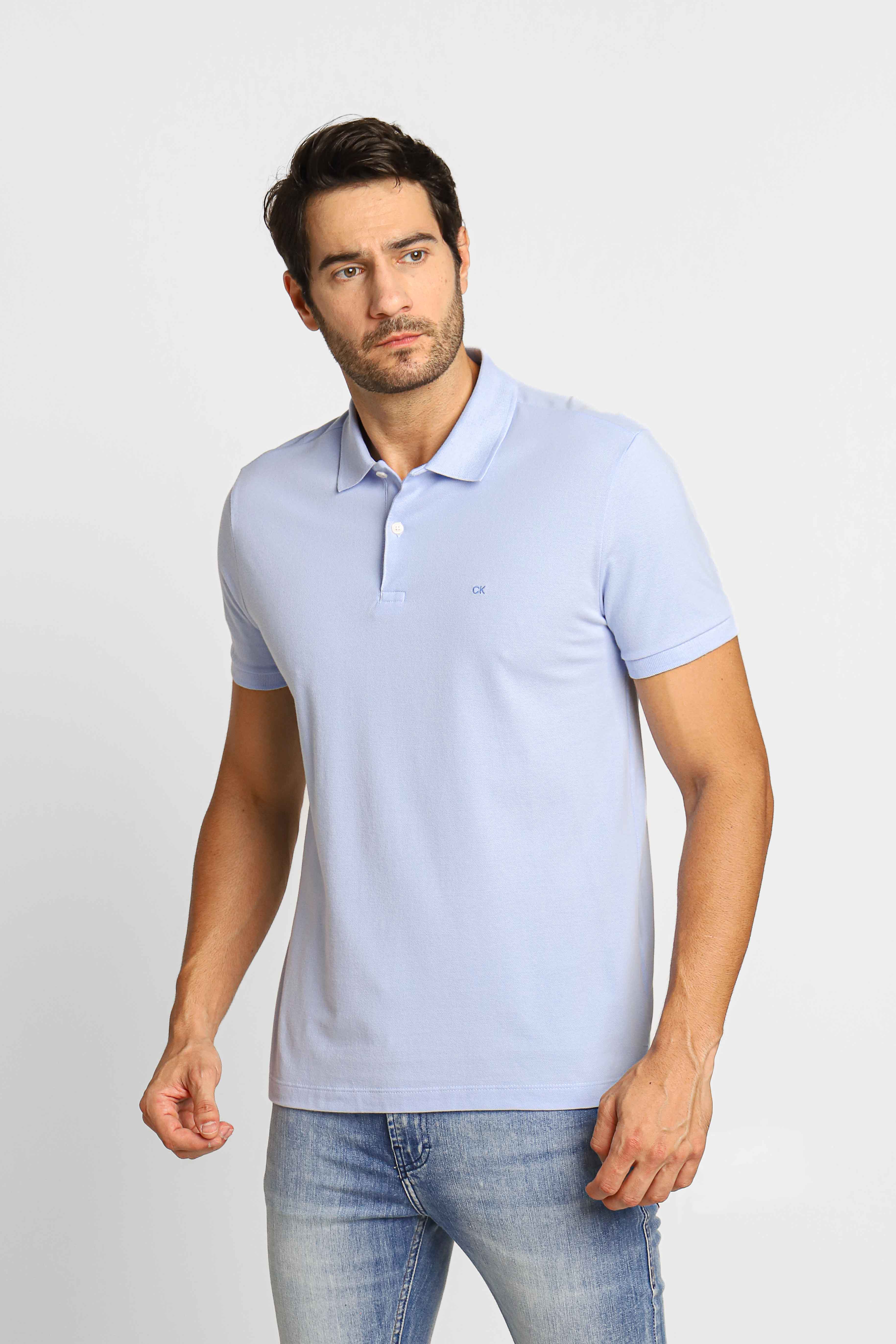 Polo Calvin Klein Regular Fit Sustainable Azul Claro