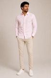 Camisa Calvin Klein Ml Regular Oxford Liso Rosa Claro