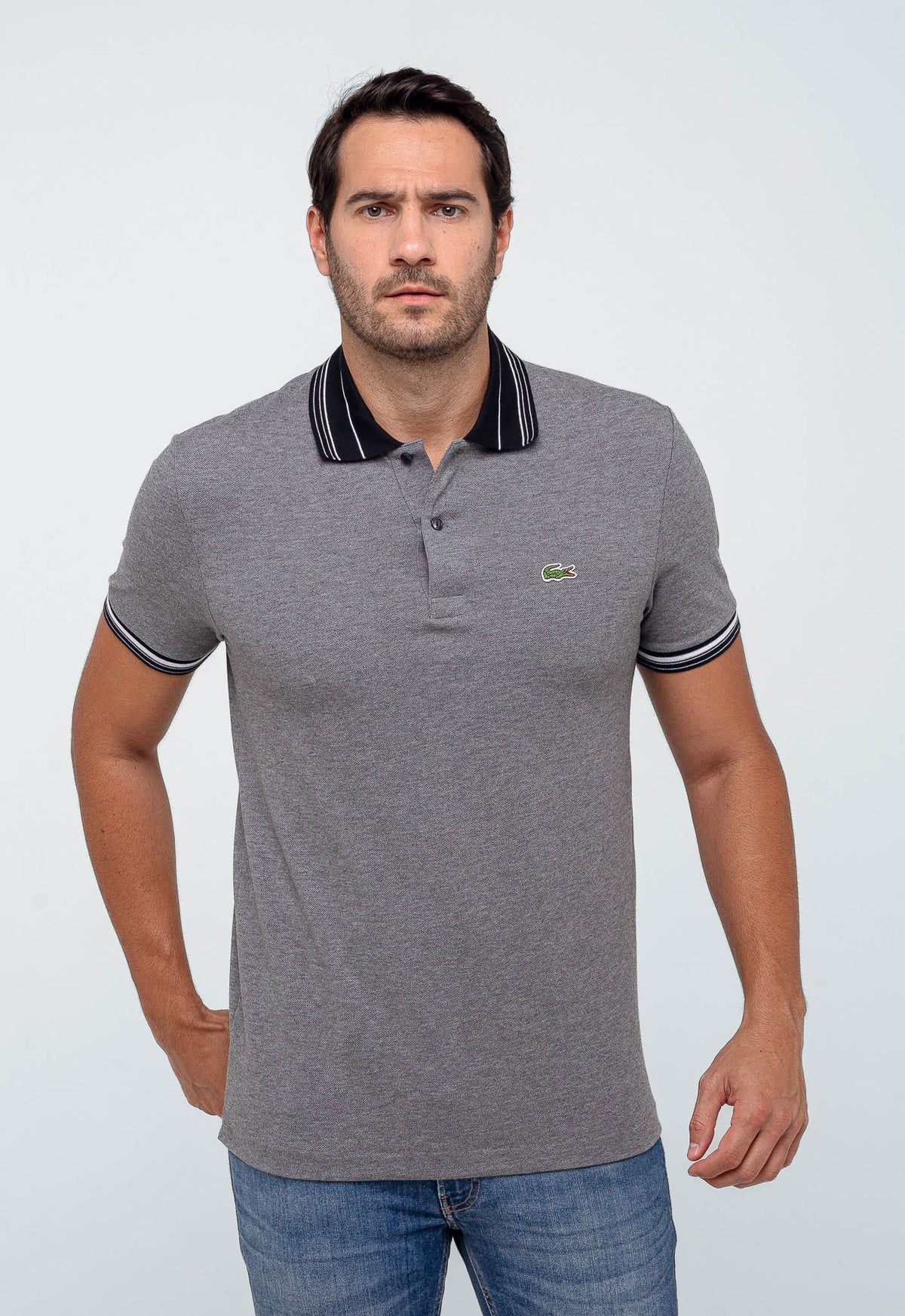 Polo Masculina Regular Fit Lacoste Cinza