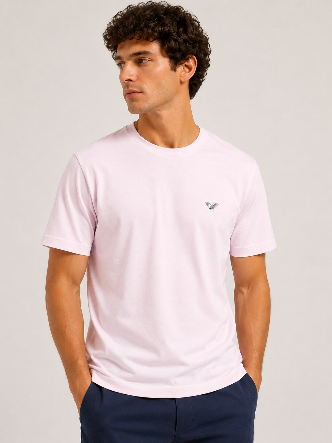 Camiseta Emporio Armani Basic Rosa Claro - LIVE