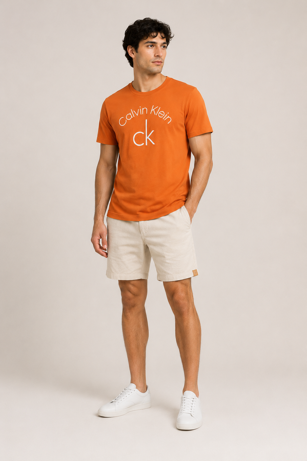 Camiseta Calvin Klein Slim Fit Silk Laranja - LIVE