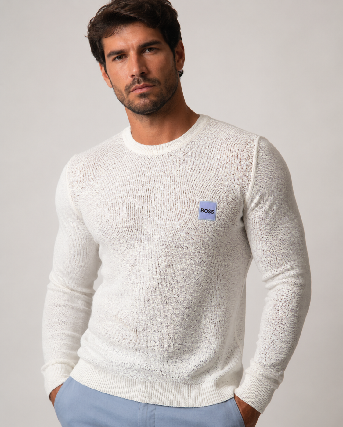 Sueter Hugo Boss Logo Peito Branco - LIVE