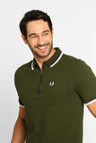 Polo Masculina Regular Fred Perry Verde Militar - Sale