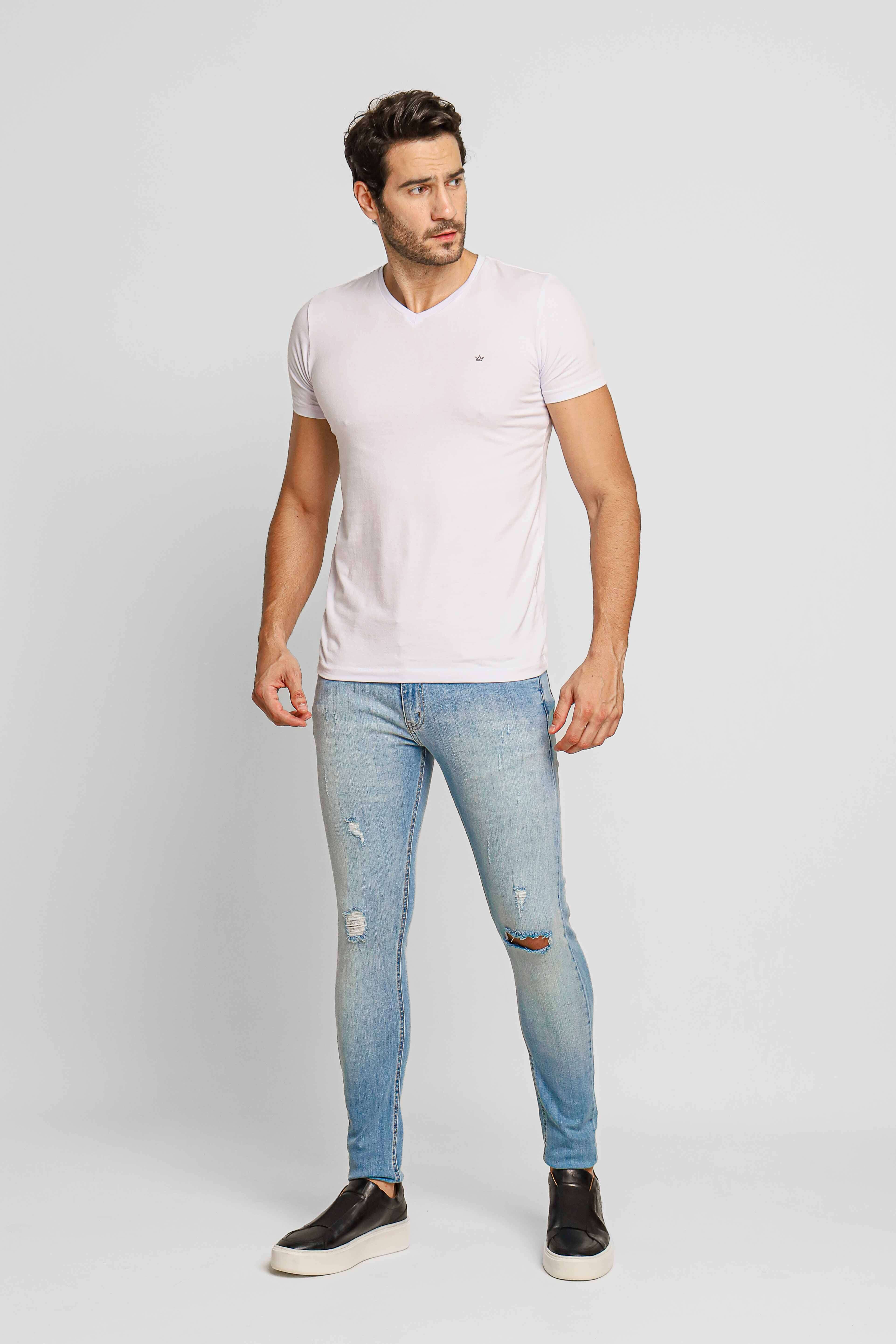 Calça Zip Off Jeans Skinny Destroyed 00346