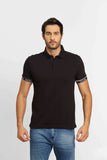 Polo Masculina Calvin Klein Slim Fit c/ Zíper Logo Punho Preto