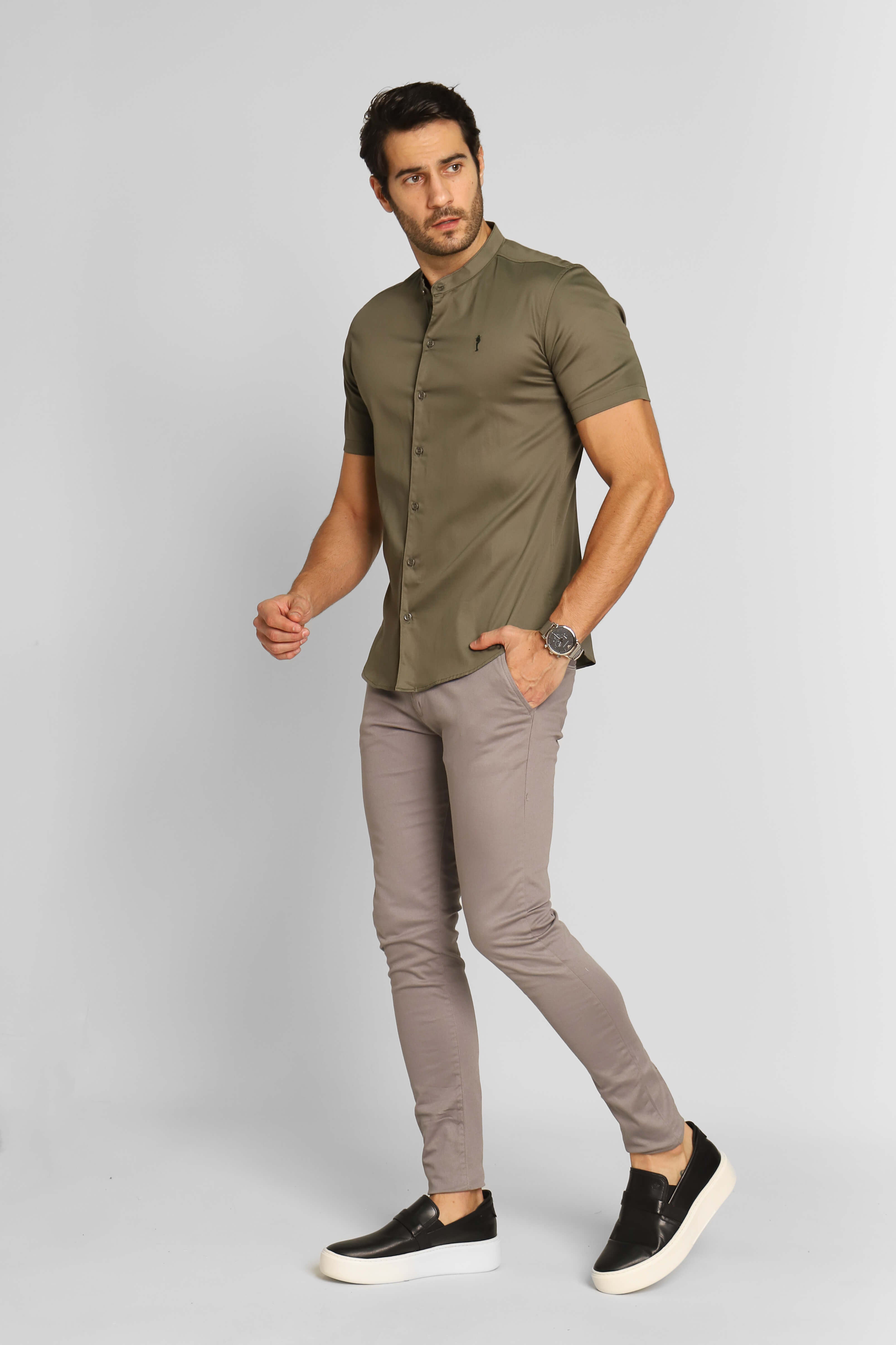 Camisa Zip Off Mc Gola Padre Verde Militar Ref:35753
