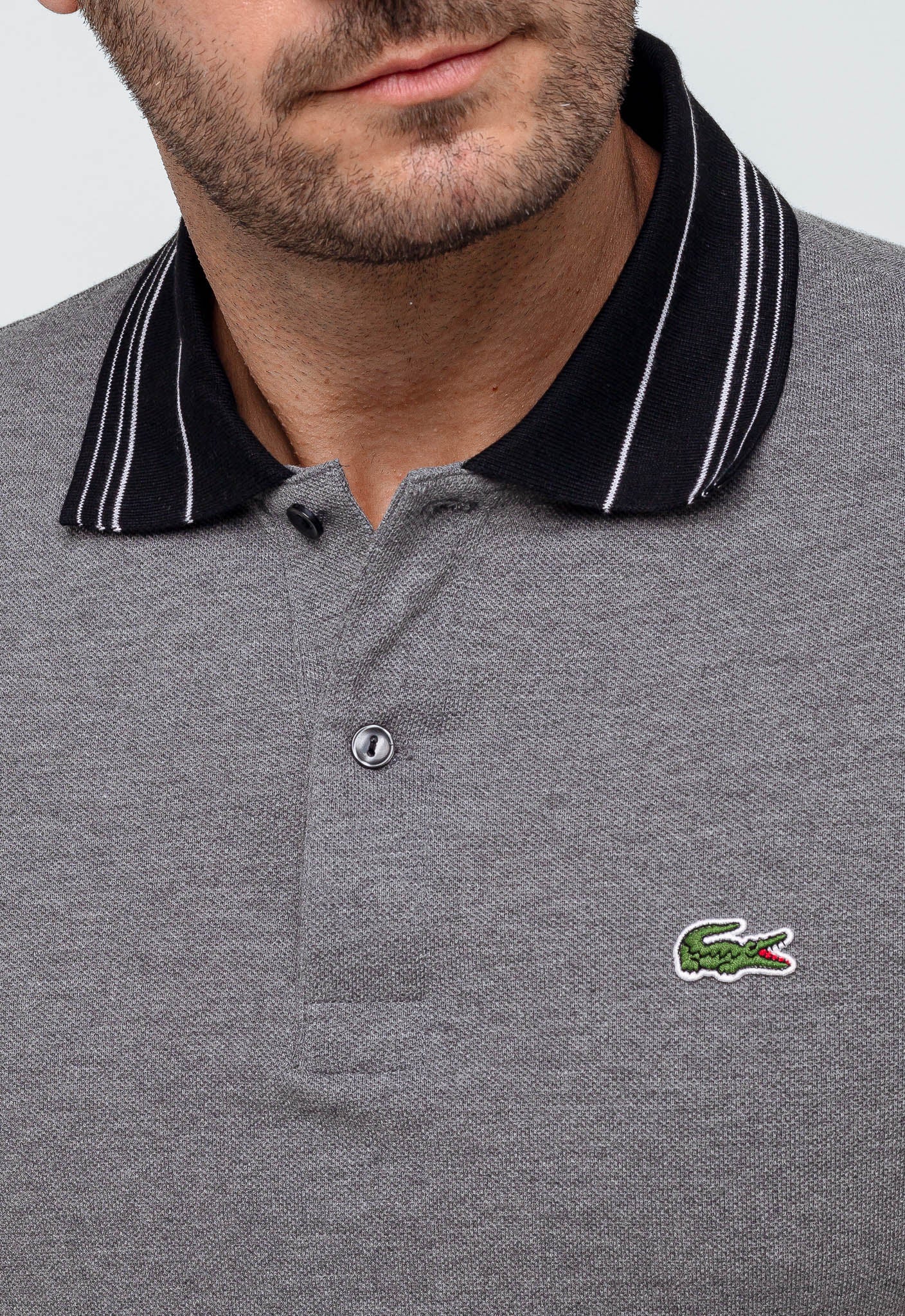 Polo Masculina Regular Fit Lacoste Cinza