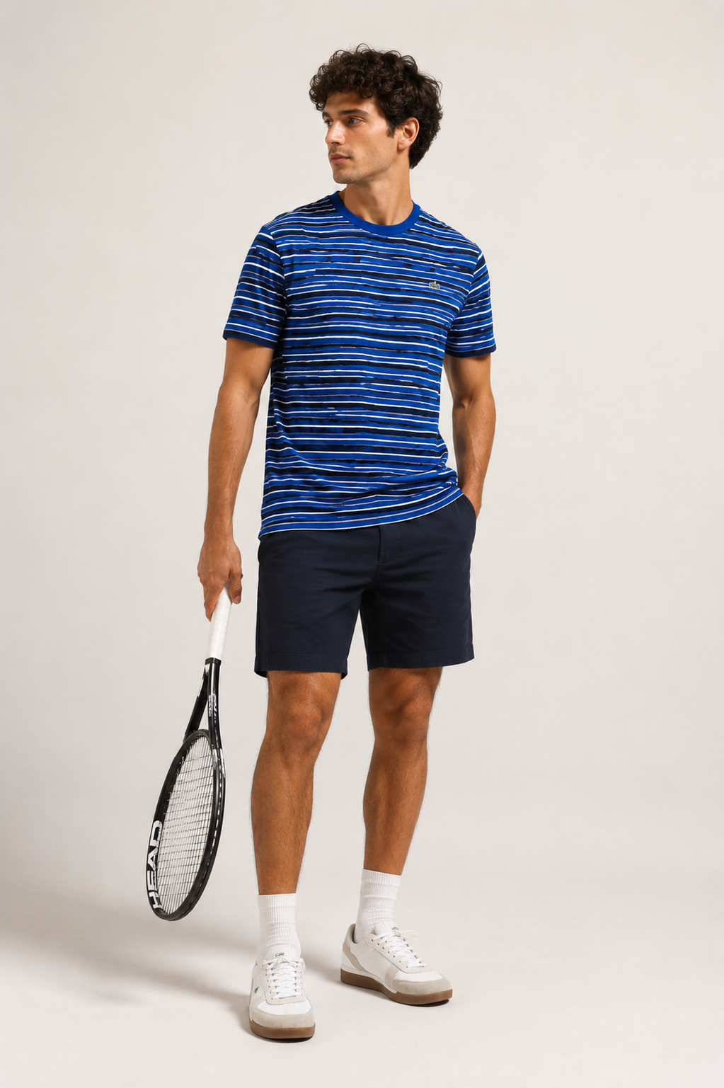 Camiseta Lacoste Listrada Azul - LIVE