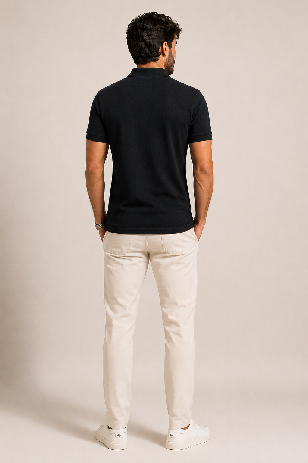 Polo Lacoste Slim Fit Preta - LIVE