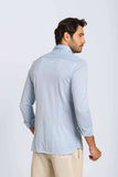 Camisa Tommy Hilfiger ml Slim Fit Knitted Azul Claro