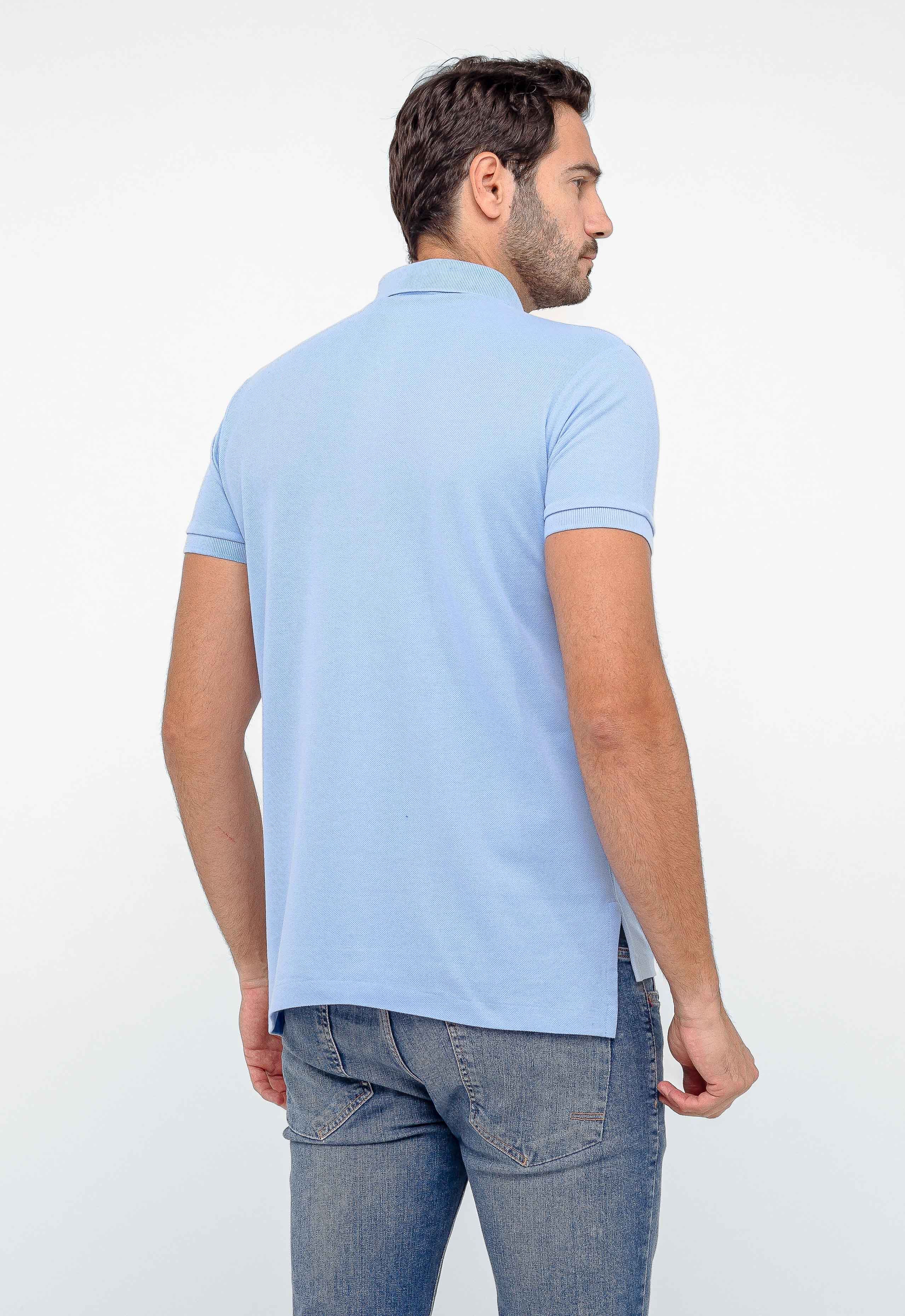 Polo RL Azul Claro Small Ponei Rosa