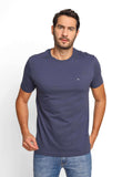 Camiseta Calvin Klein Basica Marinho C/ Ck Branco