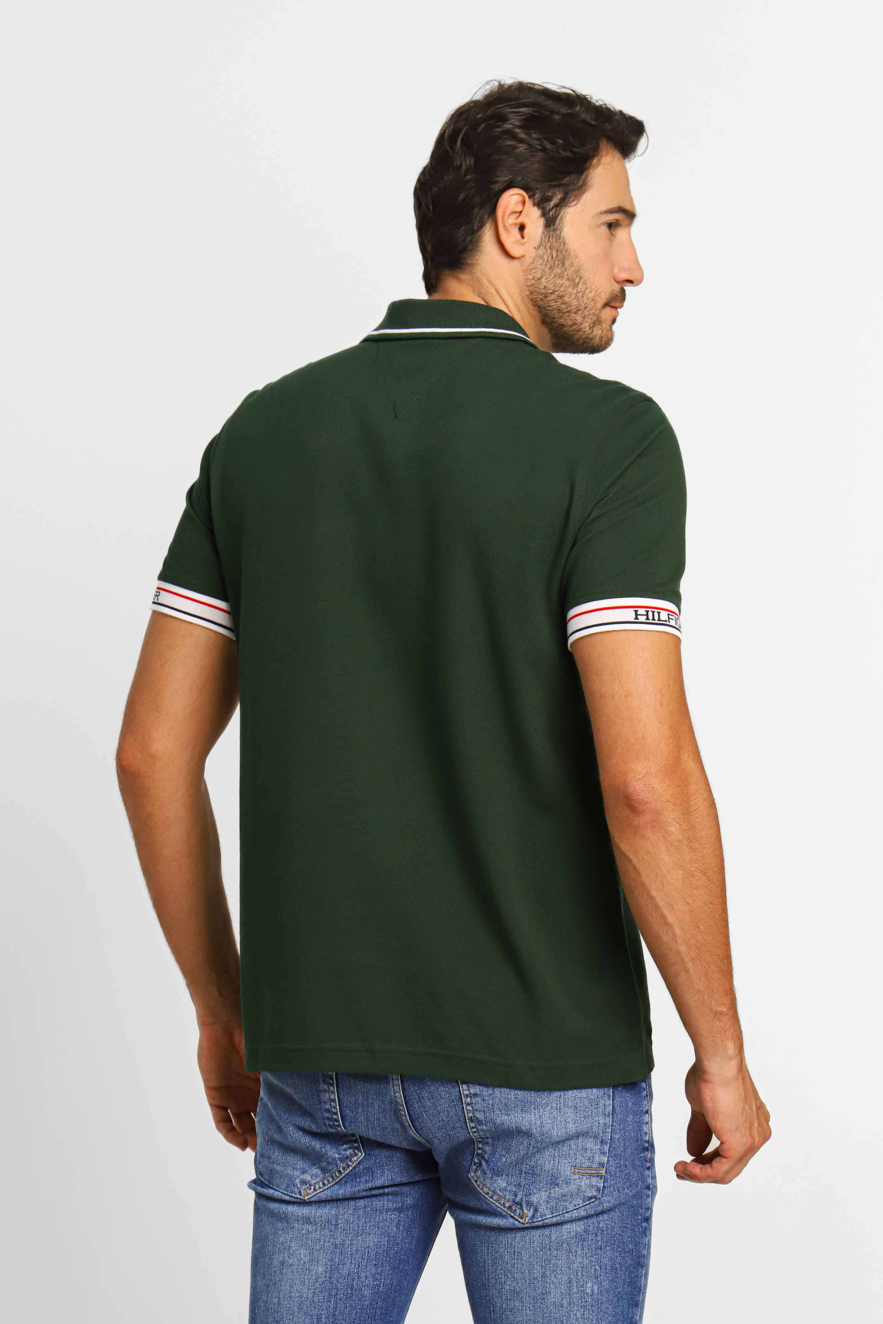 Polo Tommy Hilfiger Logo Punho Verde