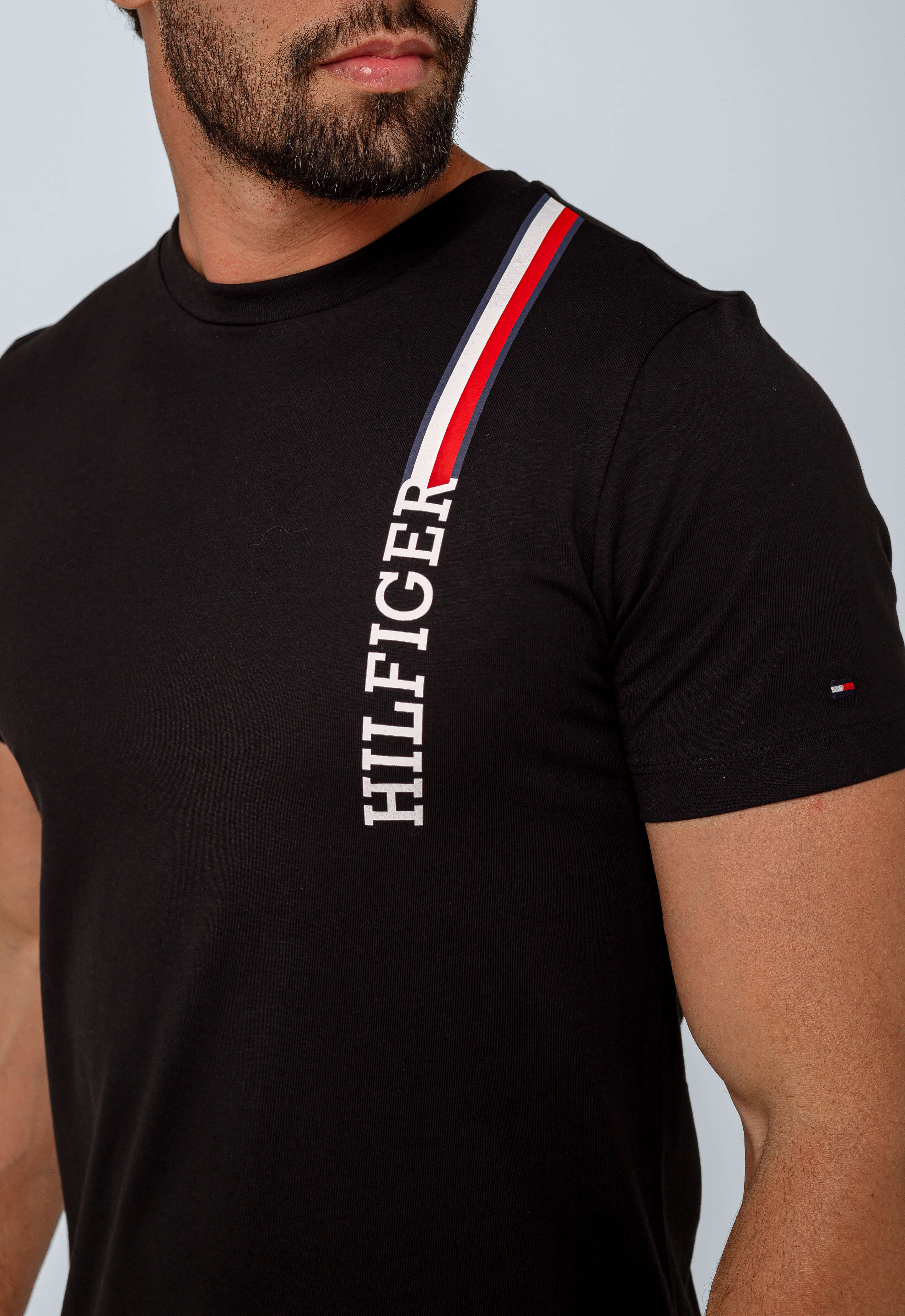 Camiseta Tommy Hilfiger Básica Logo Linear