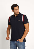 Polo Masculina Regular Tommy Hilfiger Shoulder Rib Detail Marinho