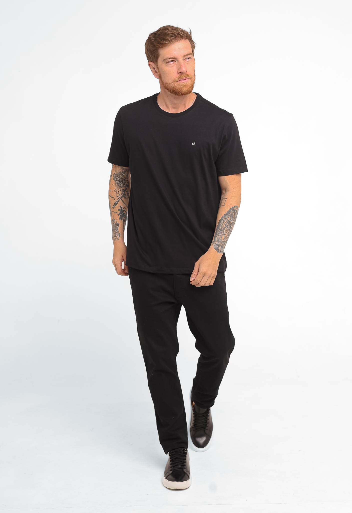 Camiseta Calvin Klein Logo Peito Ck Silkado