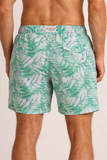 Short Praia Sergio K Estampa Folhagem Contraste Rosa