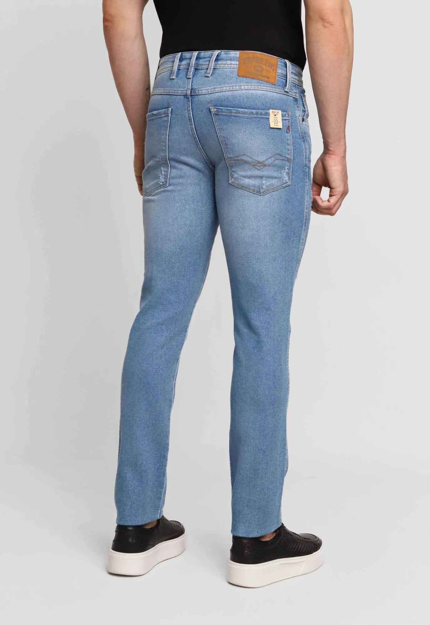 Calça Masculina Jeans Skinny Fit Replay Anbass Destroyed