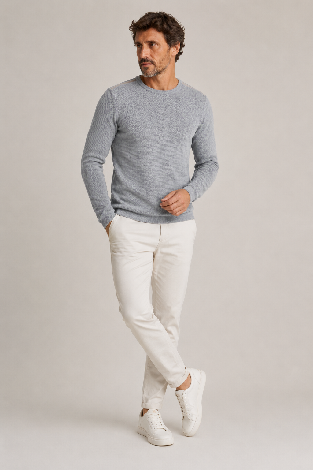 Suéter Sergio K Tricot Detalhe Camurça
