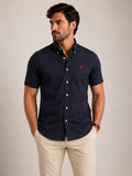 Camisa RL Mc Marinho Lisa Com Poney Vermelho