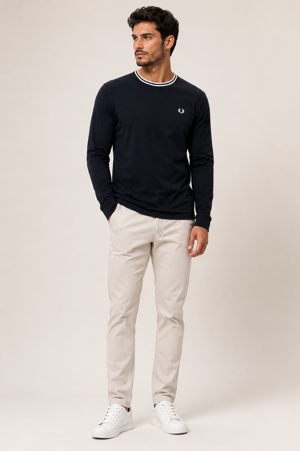 Manga Longa Fred Perry