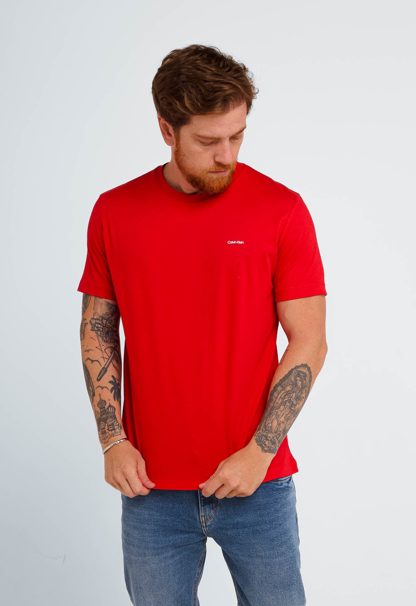 Camiseta Calvin Klein Flamê Logo Peito