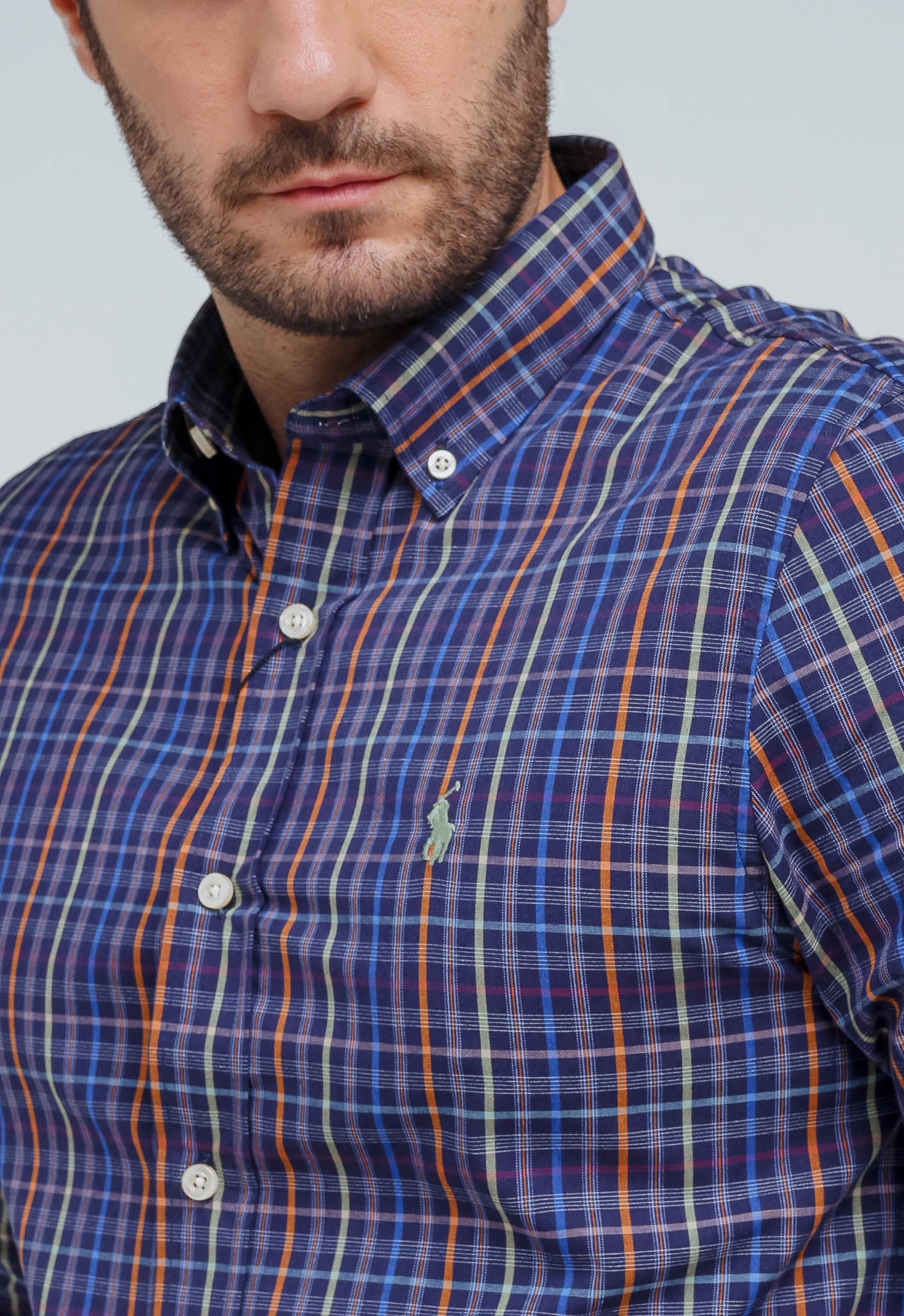 Camisa Ralph Lauren ML Custom Fit Xadrez.