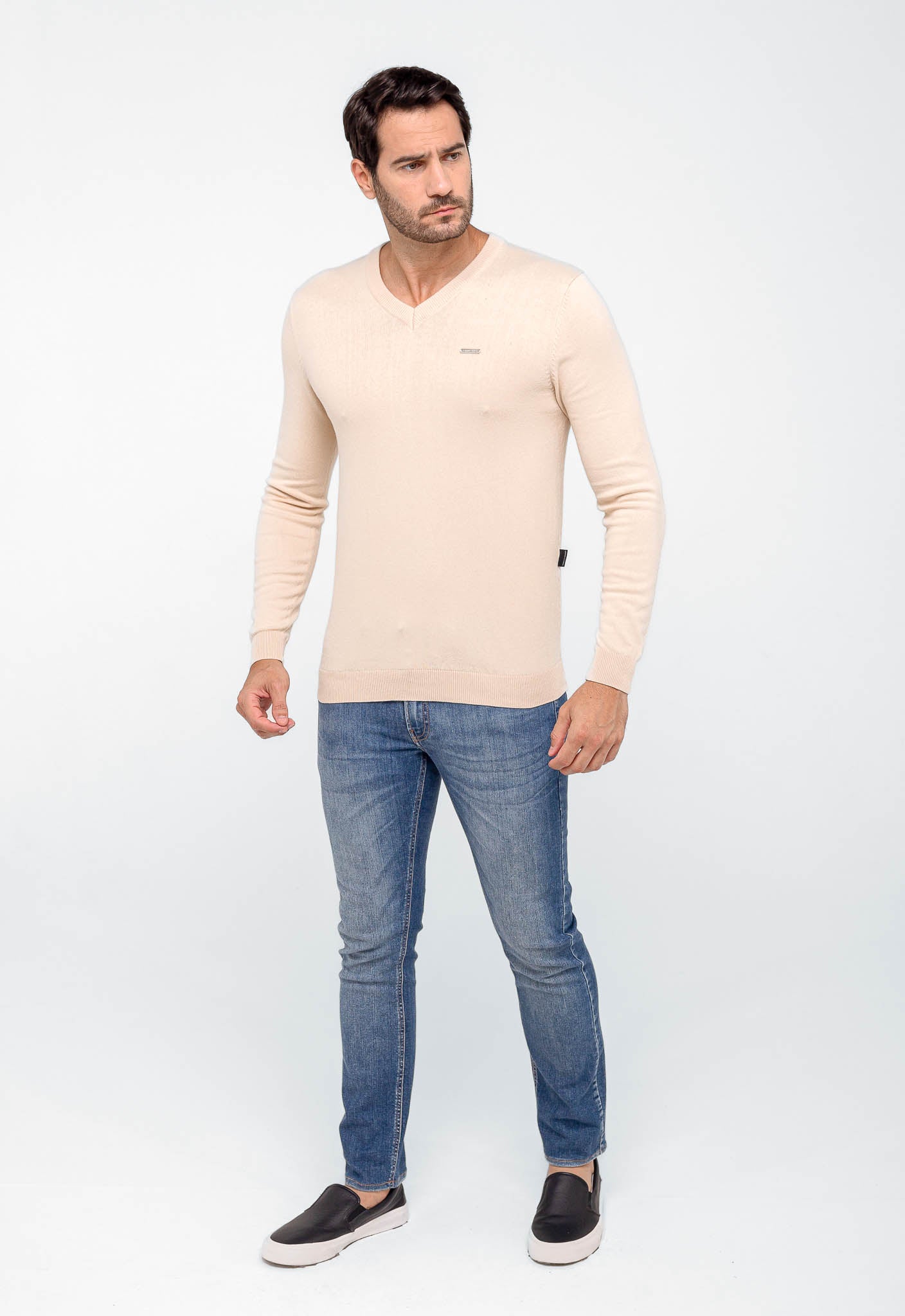 Suéter Armani Exchange Básico Bege LIVE