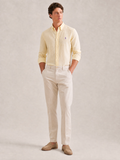 Camisa Ralph Lauren ML Custom Fit Linho Amarela Pony Roxo