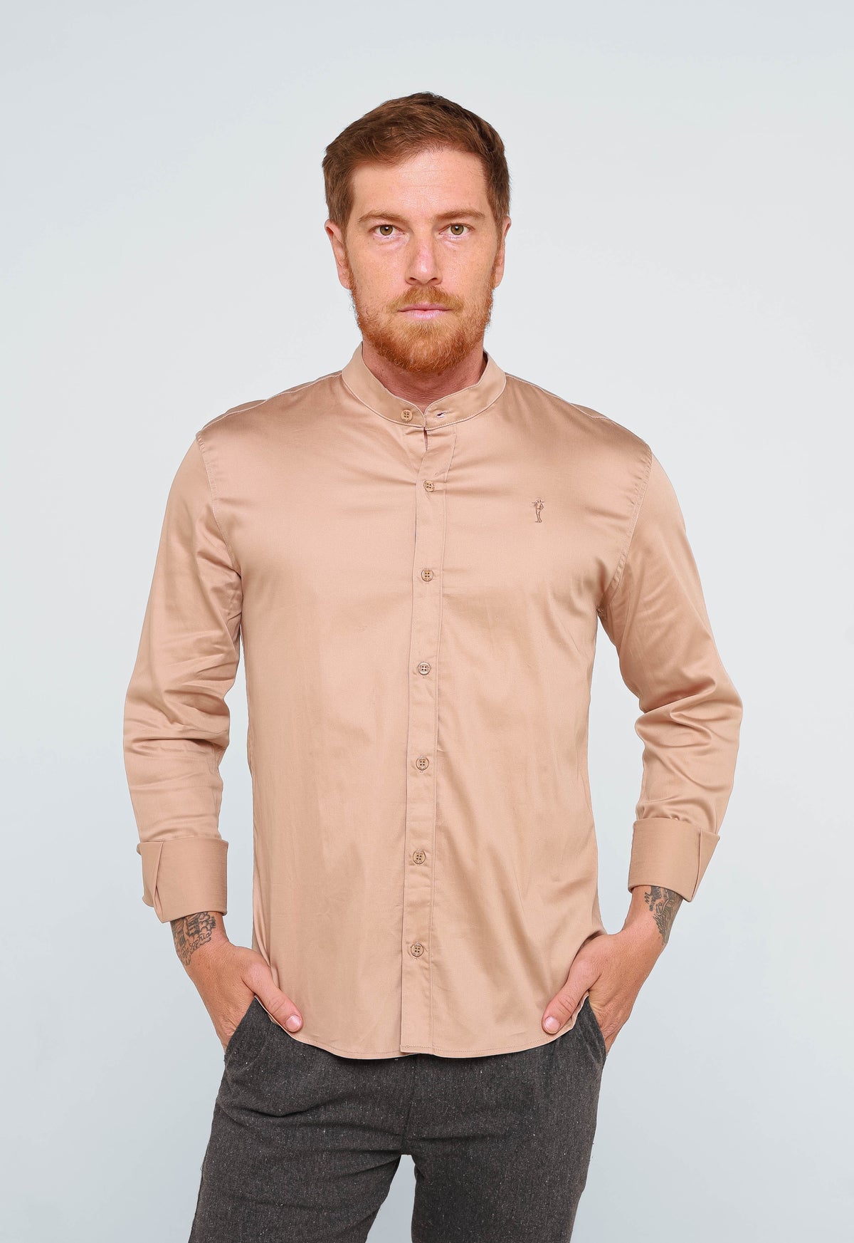 Camisa Zip Off Gola Padre Bege 899