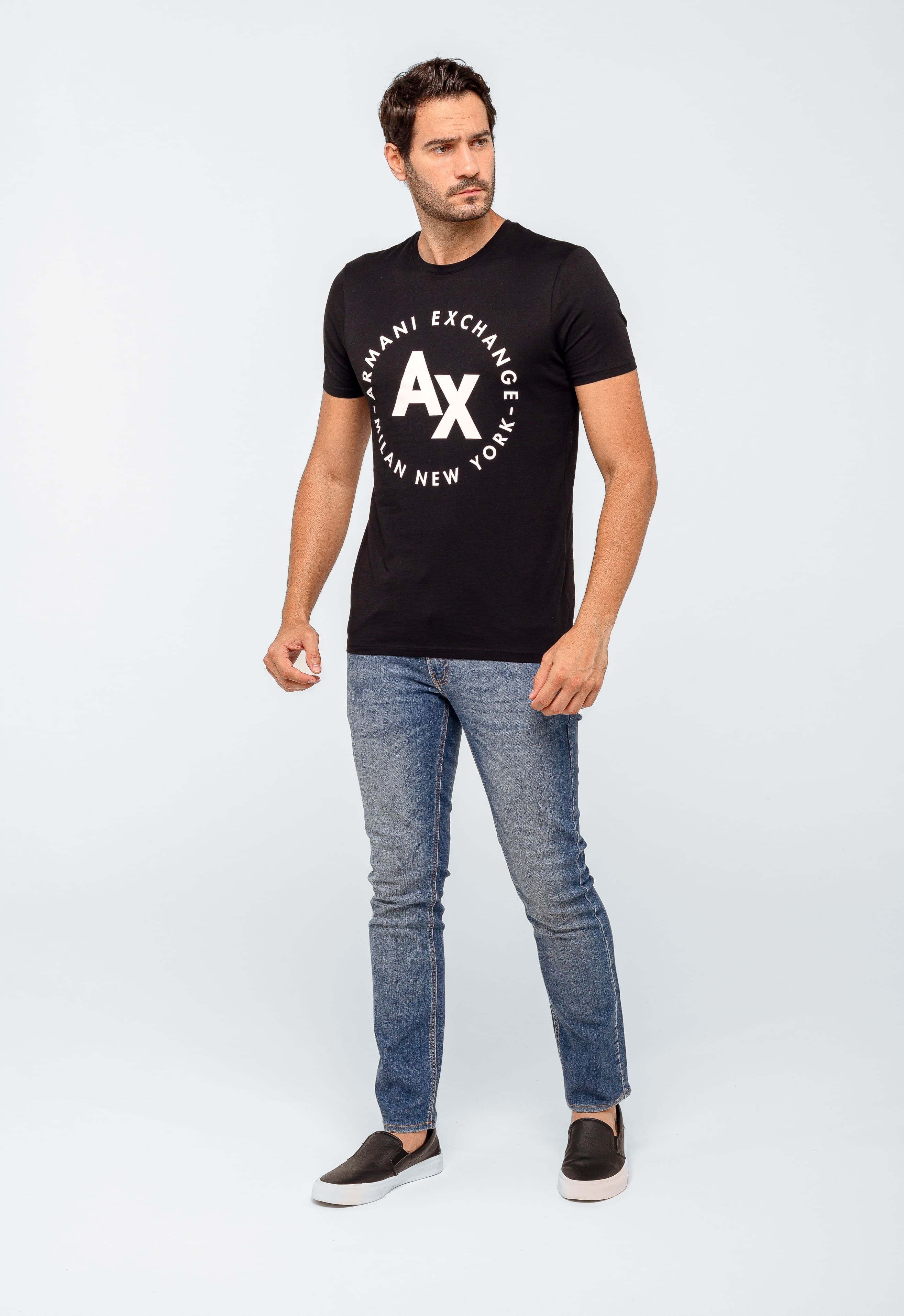 Camiseta Armani Exchange Logo Central Circular