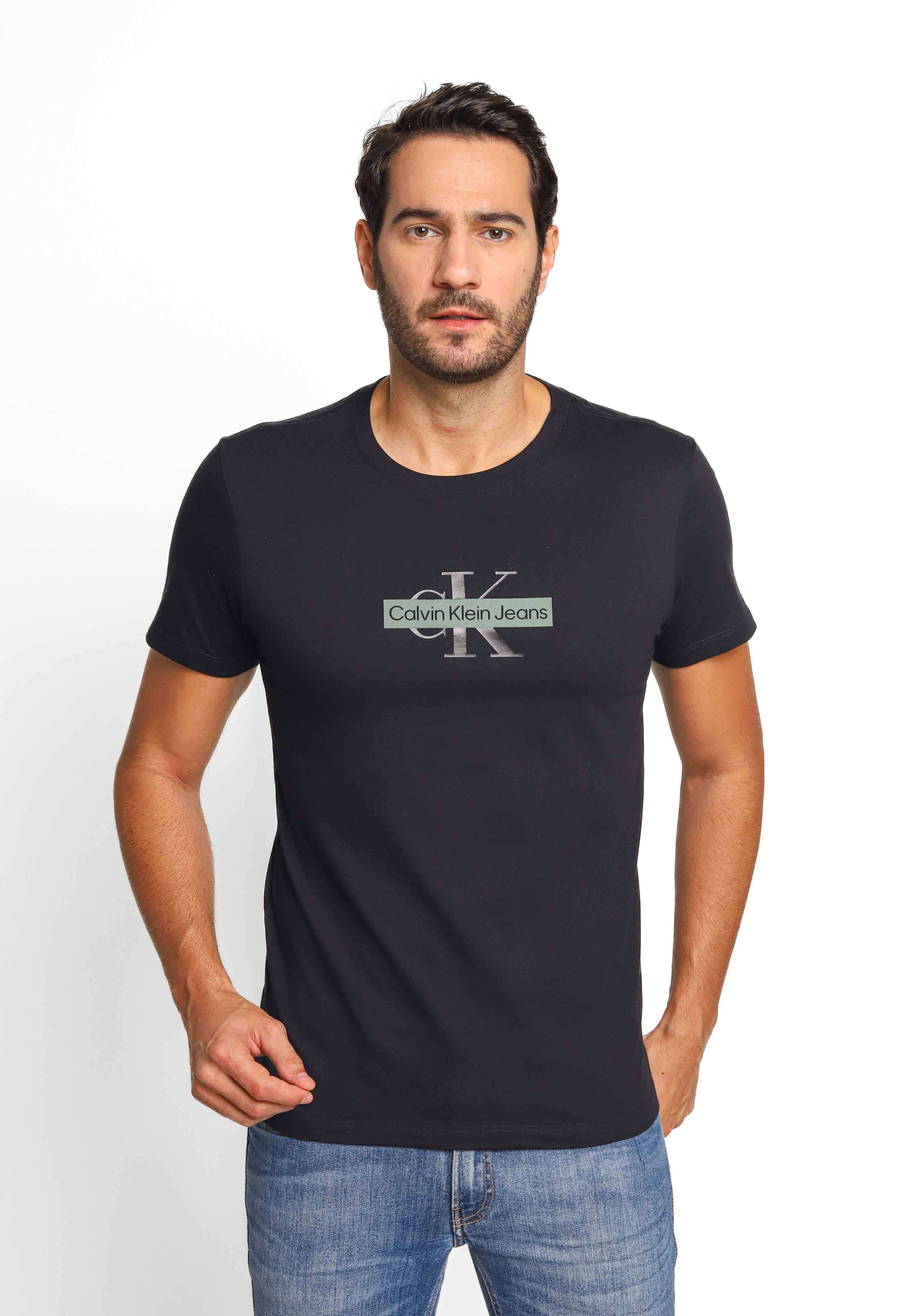 Camiseta Calvin Klein Jeans Logo Central - Sale